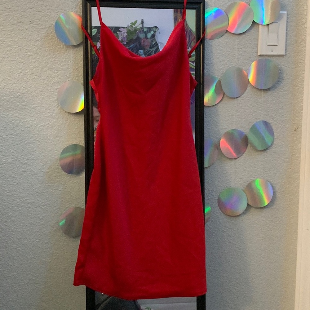 red short silk dress from pacsun